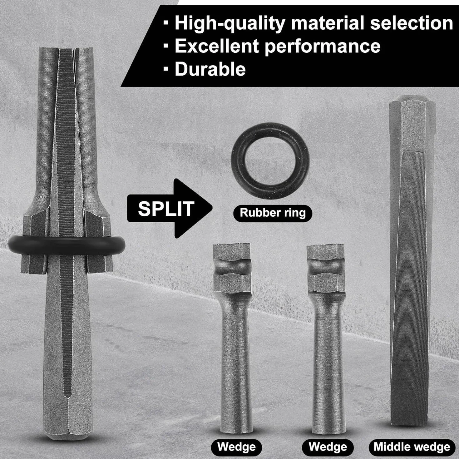Cunei Pietre, 10 Pezzi Cuneo Di Pietra Cunei Di Spaccatura Di Roccia, 16mm 5/8" Cunei E Spessori Di Piuma Cuneo Da Incastro Cuneo Spaccapietre Strumento Spaccare La Pietra per Roccia, Granito, Cemento