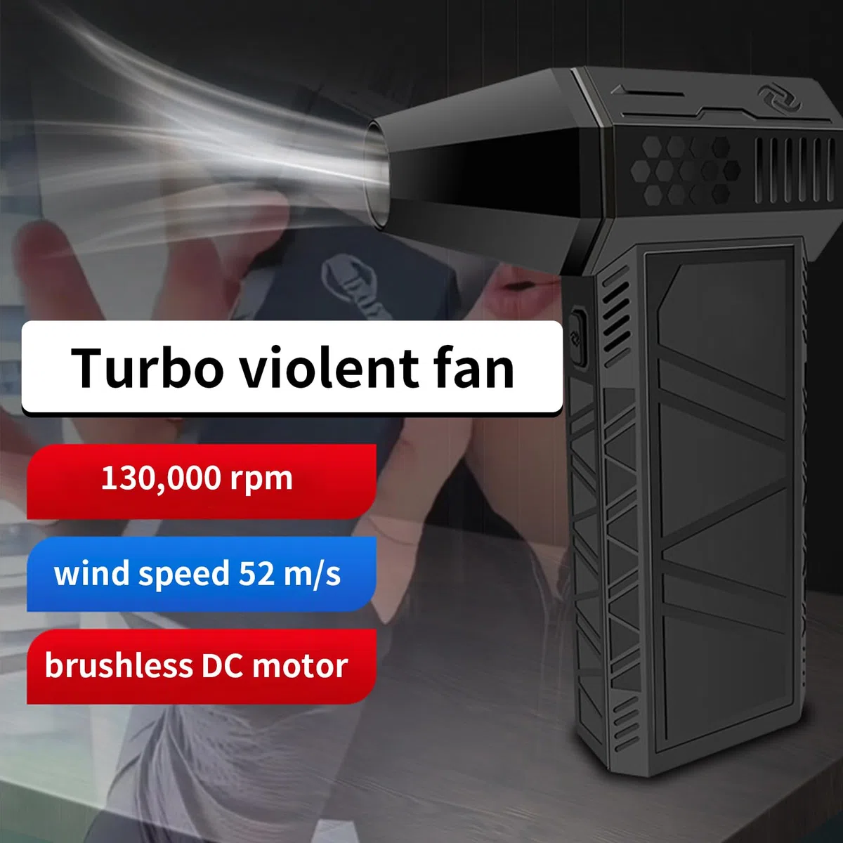 Soffiatore d'Aria ad Alta Batteria Ricaricabile Da 3000 mAh | Utensili per Barbecue Soffiatore Portatile Ricaricabile per Attività all'Aperto come Campeggio e Barbecue