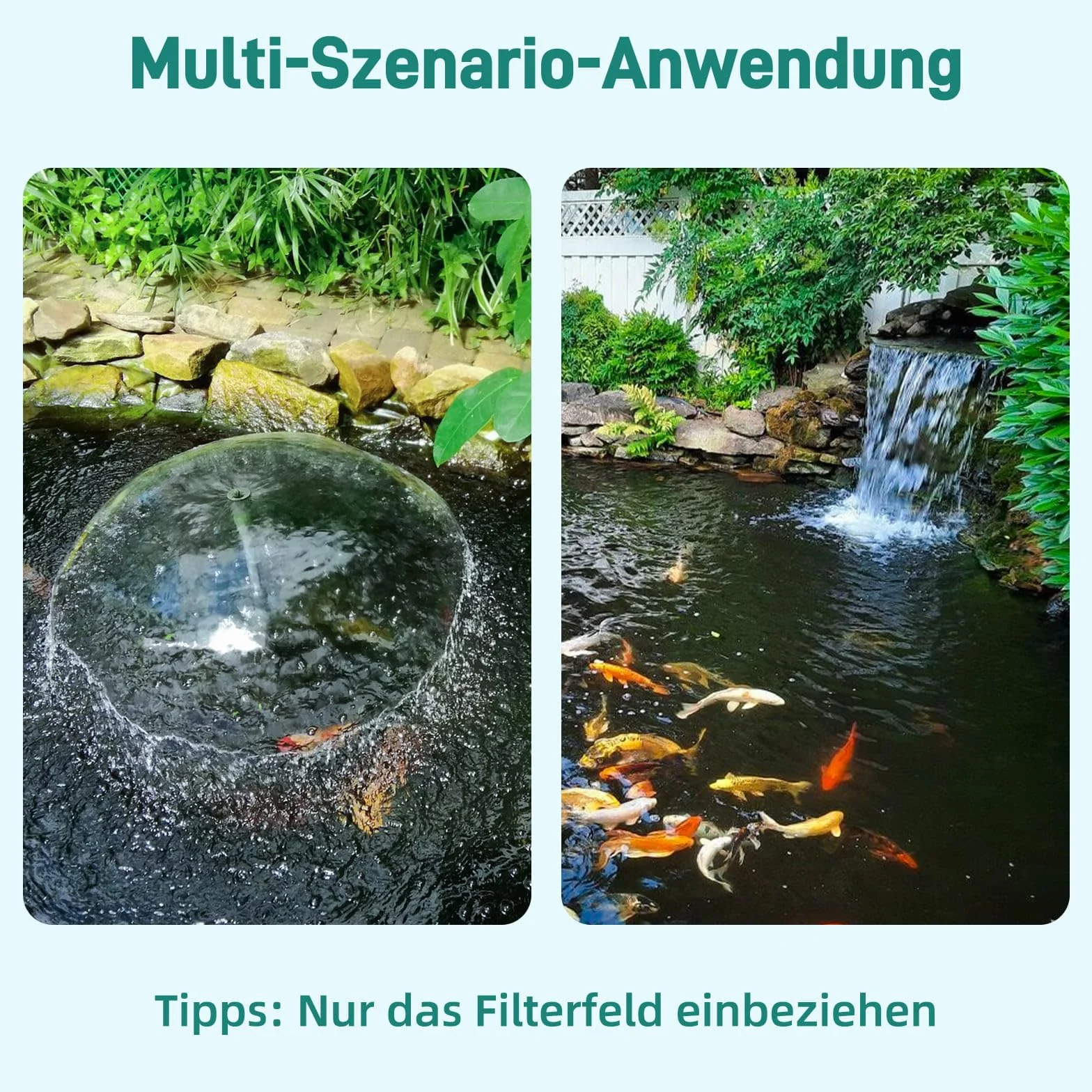 Biling Set completo di filtro per laghetto, utilizzato con pompa per laghetto solare, pompa per fontana, filtro per laghetto, cascata, sistema di filtrazione biologica per la protezione delle pompe