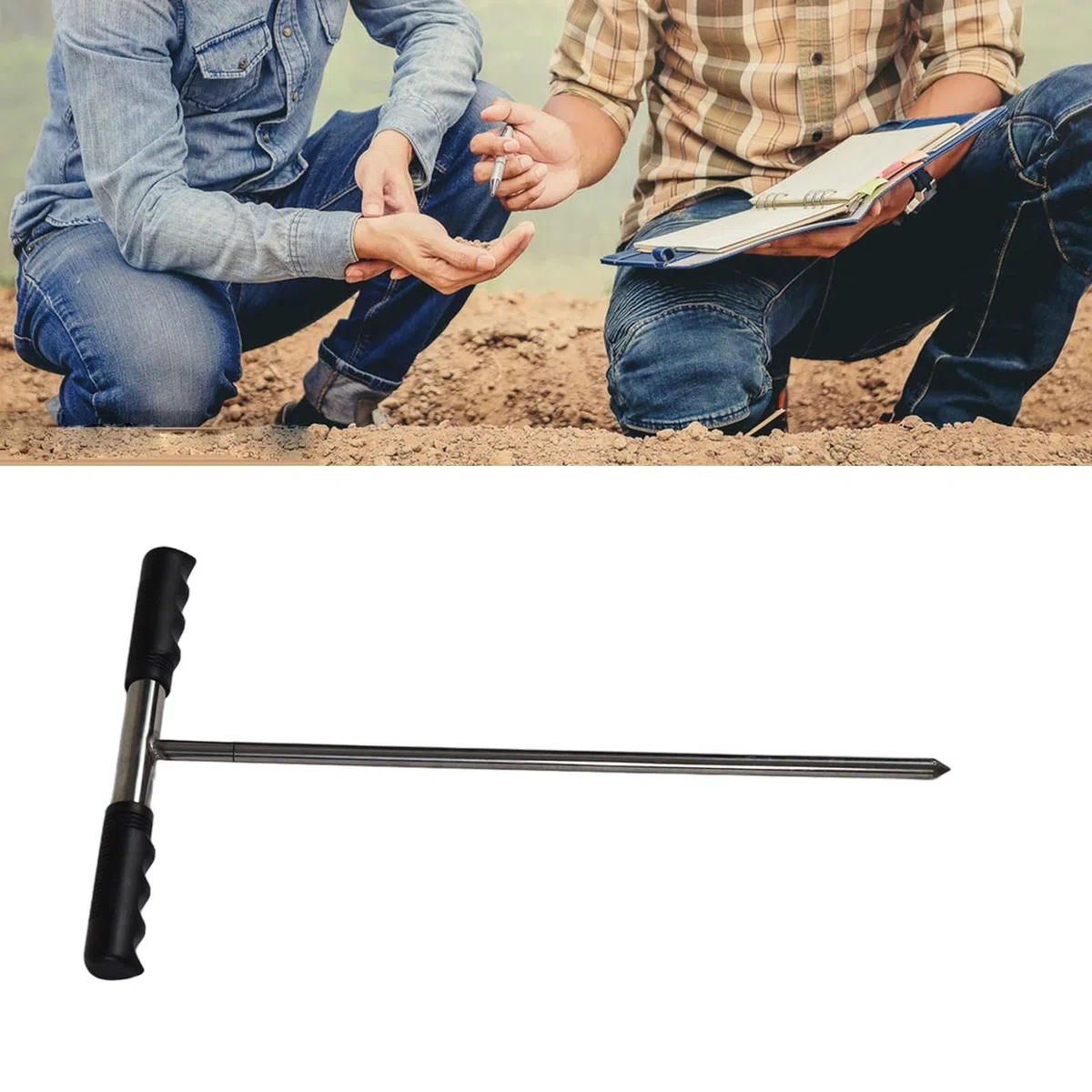 Sonde per Campioni di Terreno, Antiruggine, Sonda per Terreno in Acciaio Inossidabile, Punta per Asta da 32 a 48 Pollici per Strumento di Giardinaggio Localizzatore Se8pt8ic Ta8n8k