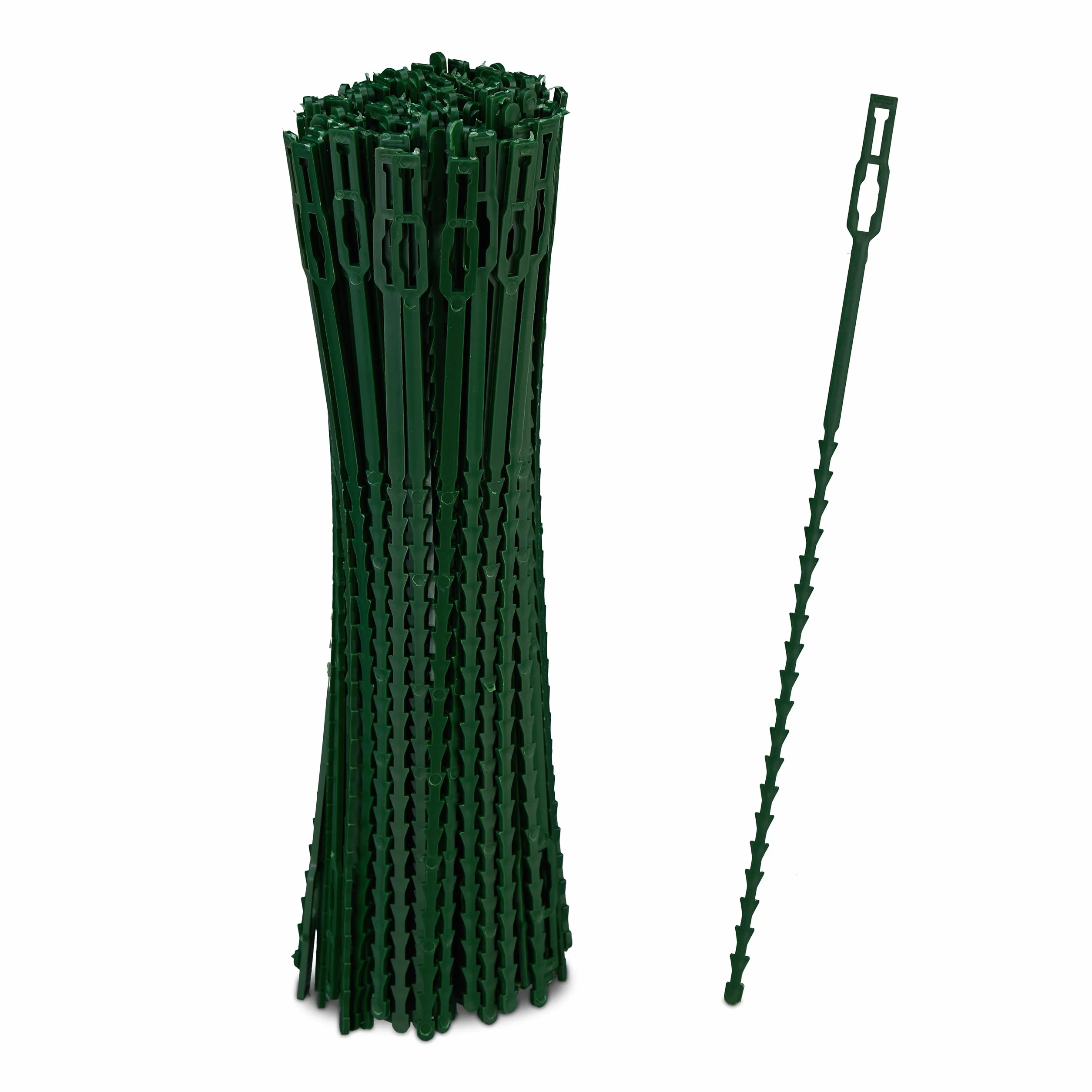 Relaxdays Set 200 Fascette da Giardinaggio, Lunghe 23 cm, in Plastica, per Pomodori e Piante Rampicanti, Multiuso, Verde