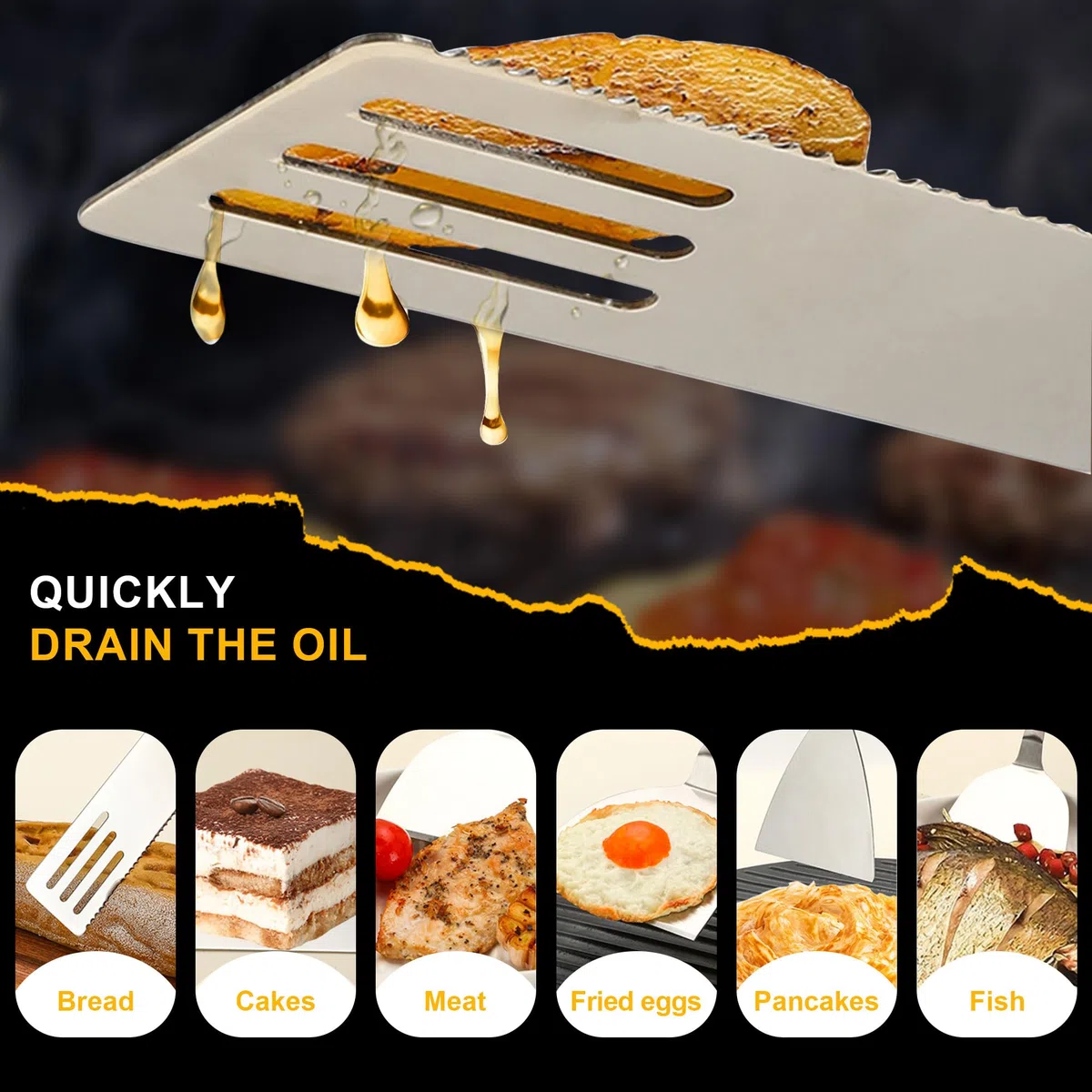 Gimars Set di 4 Spatole Professionali per Barbecue,Palette e Raschietto in Acciaio Inossidabile per Piastra Plancha,Accessori Teppanyaki Smash Burger Kit,Utensili per Griglia Barbecue Pizza