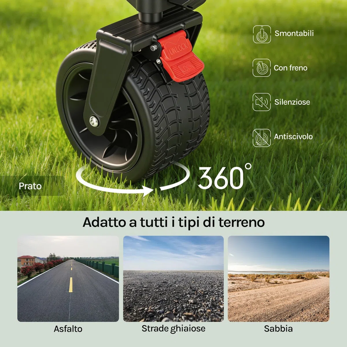WOLTU Carrello Pieghevole Multifunzione con Ruote Rimovibili, Manico Regolabile, Custodia Antipolvere, Telaio in Acciaio, 150 L, Portata 180 kg, Carrello da Giardino per Campeggio e Spiaggia, Nero
