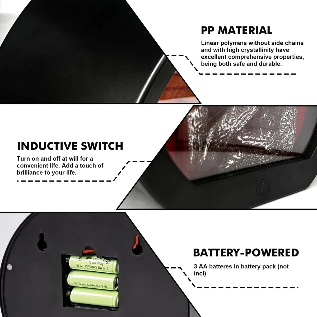 Caminetto a LED Touch Control Camini Elettrici Effetto Fiamma Decorazione Camino Simulazione Fuoco per Interni ed Esterni, Ingresso Terrazza, Camera da letto, 20 x 9,5 x 18,5 cm