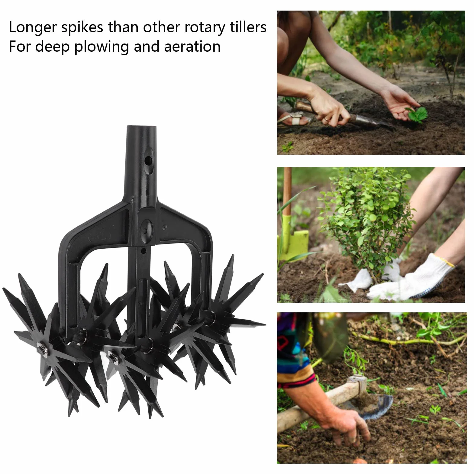FLEXMAN Coltivatore Rotativo da Giardino, Scarificatore per Terreno da Giardino, Fresa a Stella da Giardino per la Preparazione dei Semi e L'Allentamento del Suolo per Giardino, Prato, Erbacce