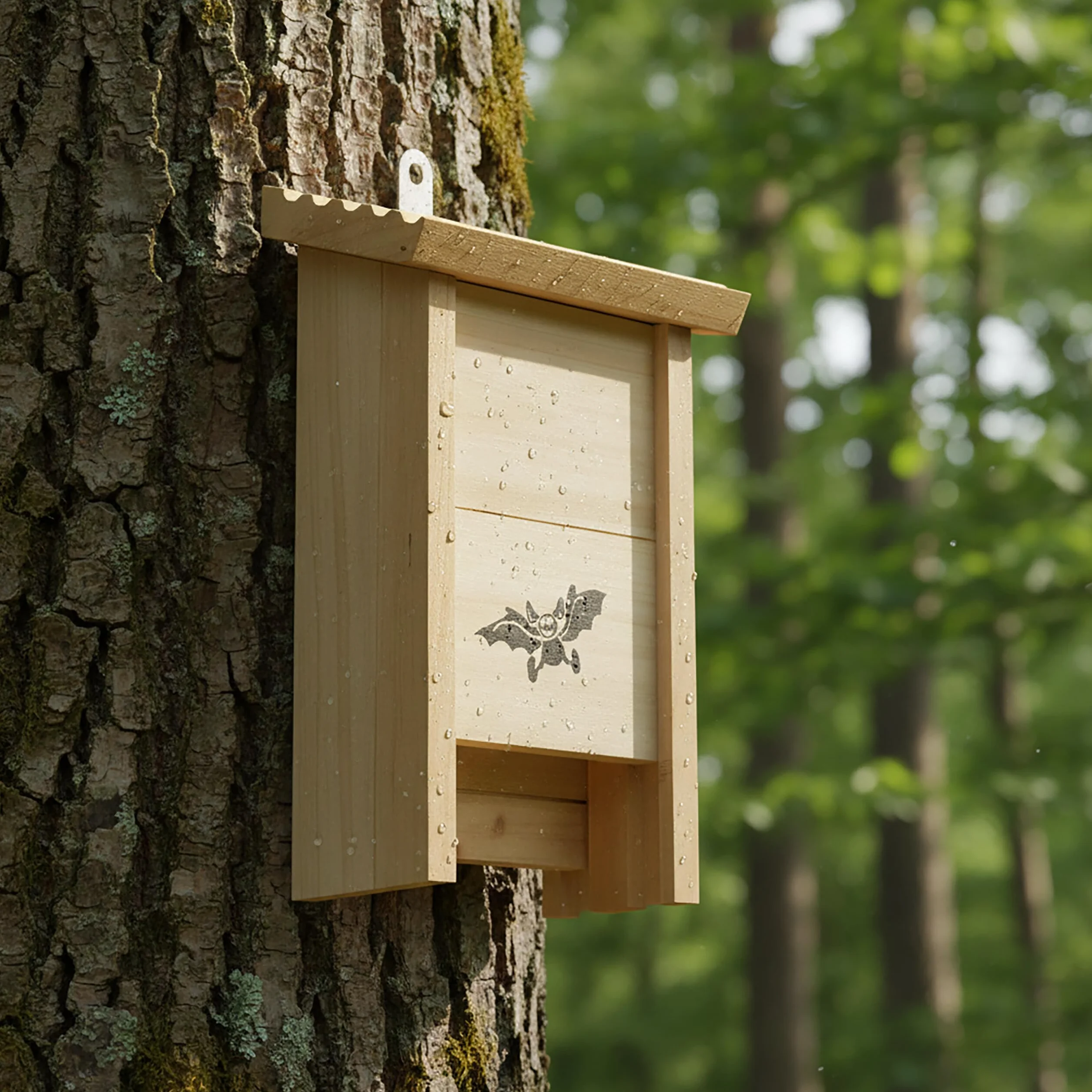 Relaxdays Casette per Pipistrelli, Set da 2, in Legno Naturale, Misure 25x18x6 cm