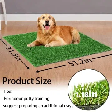 80X130CM Lettiera per cani per la casa e la toilette per cani, il balcone, l'addestramento, il prato di ricambio con erba artificiale per esterni, ideale per appartamenti e balconi