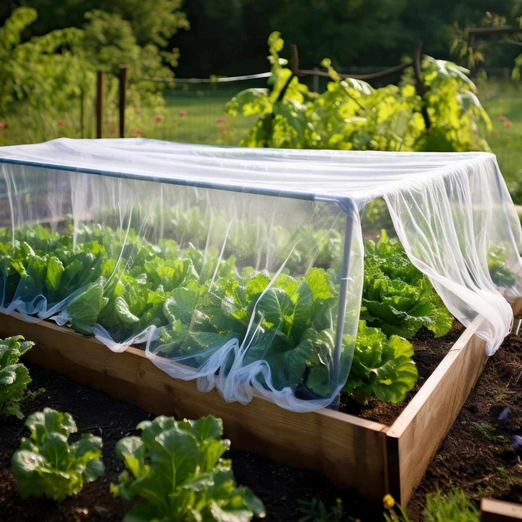 Rete Per Insetti da Giardino 3x3 Metri | Tessuto a Maglia Bianca di Diverse Dimensioni, Zanzariera Per la Protezione di Frutta e Verdura | Barriera Insetti Per Fragole, More e Piante di Bacche