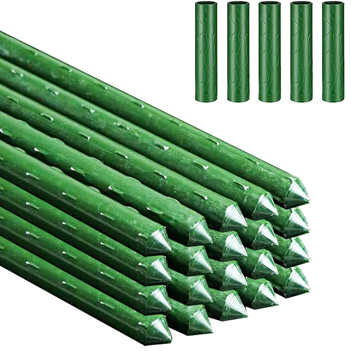 Pali per piante da giardino Bastoncini di supporto per piante verdi 20PZ Bastoncini per la coltivazione di piante con connettore Canne da giardino Pali di supporto per viti per fiori, verdure e