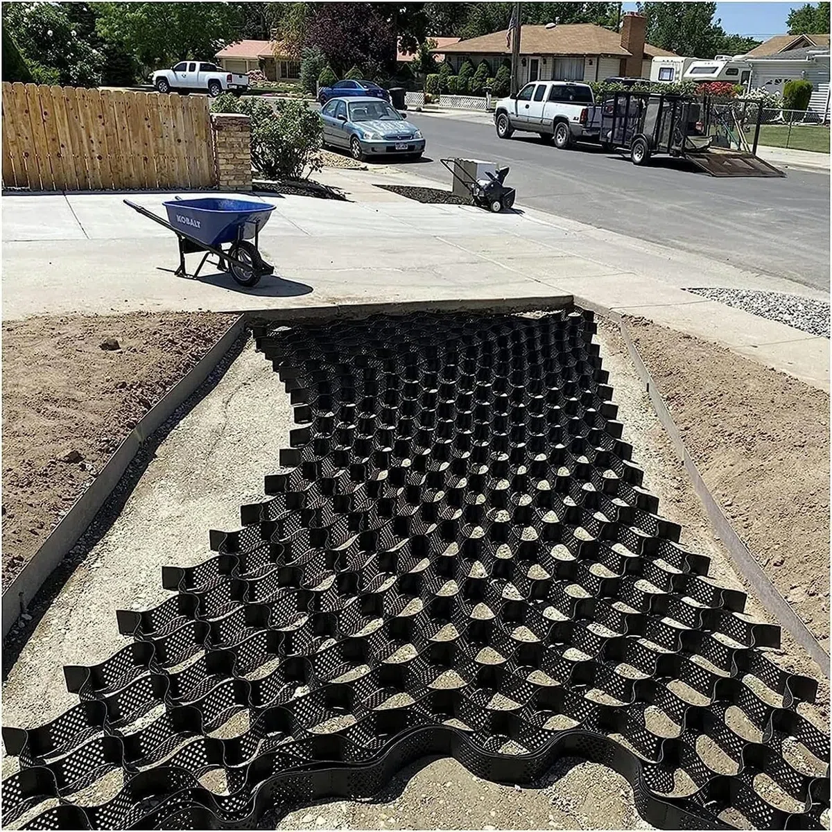 Stabilizzatore per ghiaia – Sistema di pavimentazione permeabile di profondità 5,1 cm, per patio fai da te, vialetti, parcheggi ed erba, perfetto per veicoli leggeri e basi per capannoni