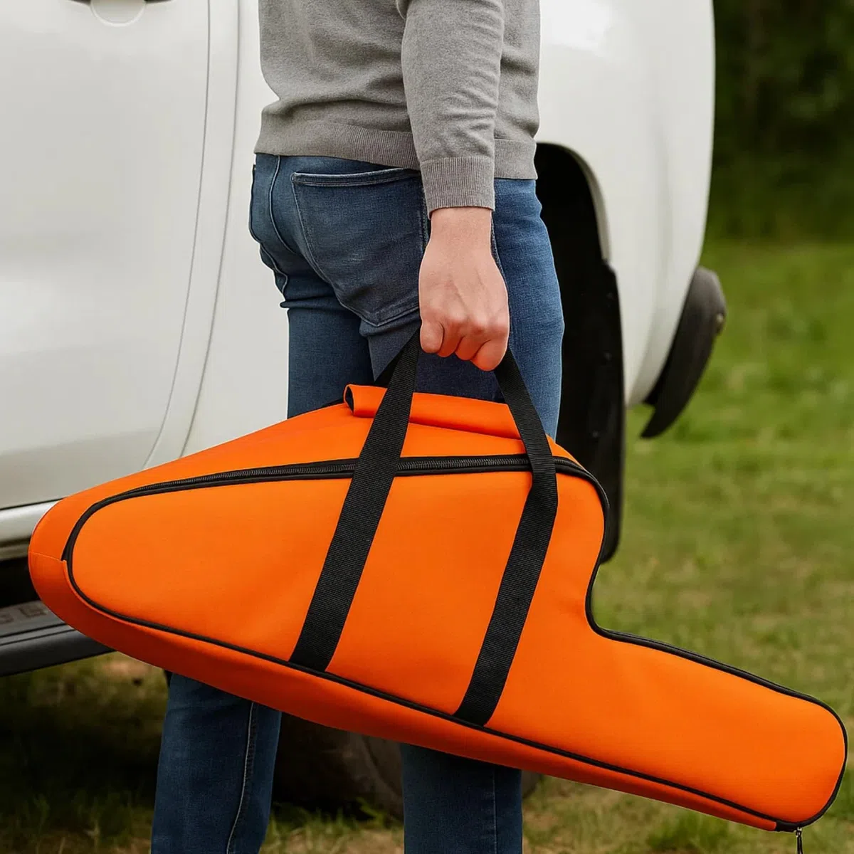 Chainsaw Bag Carrying Case Portable Protection Waterproof Holder Fit for Stihl Husqvarna 12''/14''/16'' Chainsaw Storage Bag(Orange)
