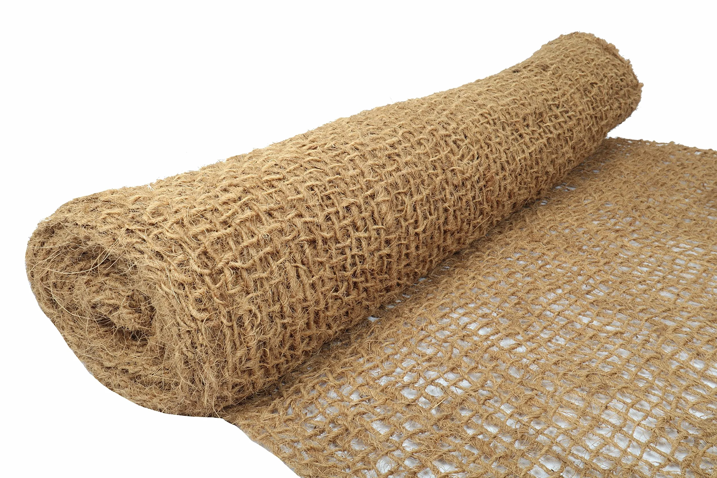 Wacredo Tappetino per argini, in fibra di cocco, protezione contro l'erosione, per bordo del laghetto, piante, 1 rotolo da 10 m, 15 x 15 mm (1 pezzo)