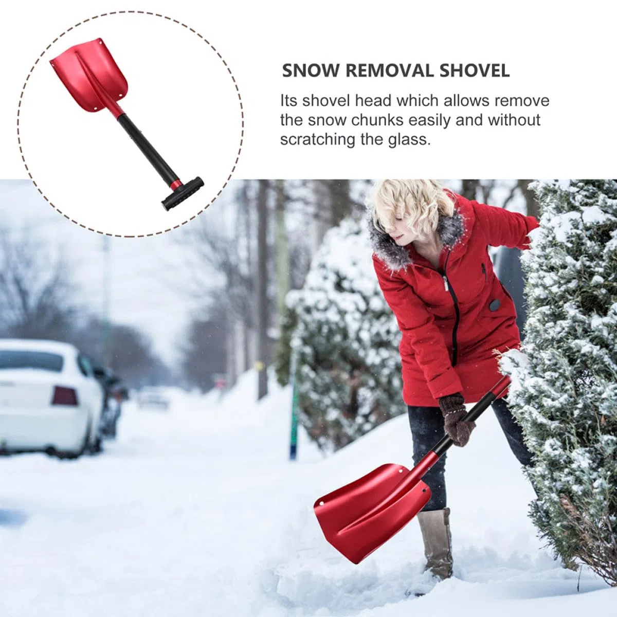Yardenfun Pala Neve Auto Retrattile in Alluminio Leggero Badile da Emergenza per Rimozione Ghiaccio e Neve Design Smontabile e Compatto per Camper SUV e Viaggi Invernali