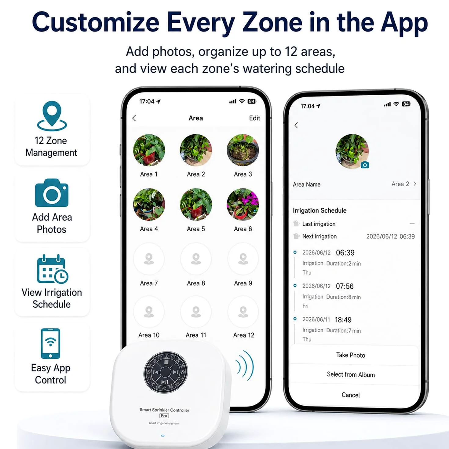 Computer di irrigazione intelligente Wi-Fi, 12 zone, controllo dell'irrigatore controllato tramite app, per giardino e prato, regolazione automatica del meteo, salto del sensore di pioggia, facile