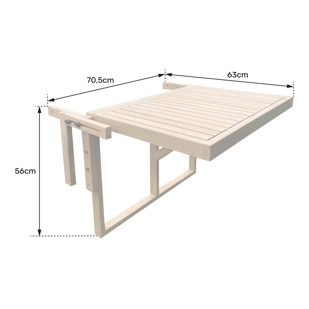 Happy Garden Tavolo da Balcone Pieghevole SUMBA in Acacia - Design Rettangolare, 2 posti a Sedere, Regolabile in Altezza, Resistente ai Raggi UV per Un Uso duraturo