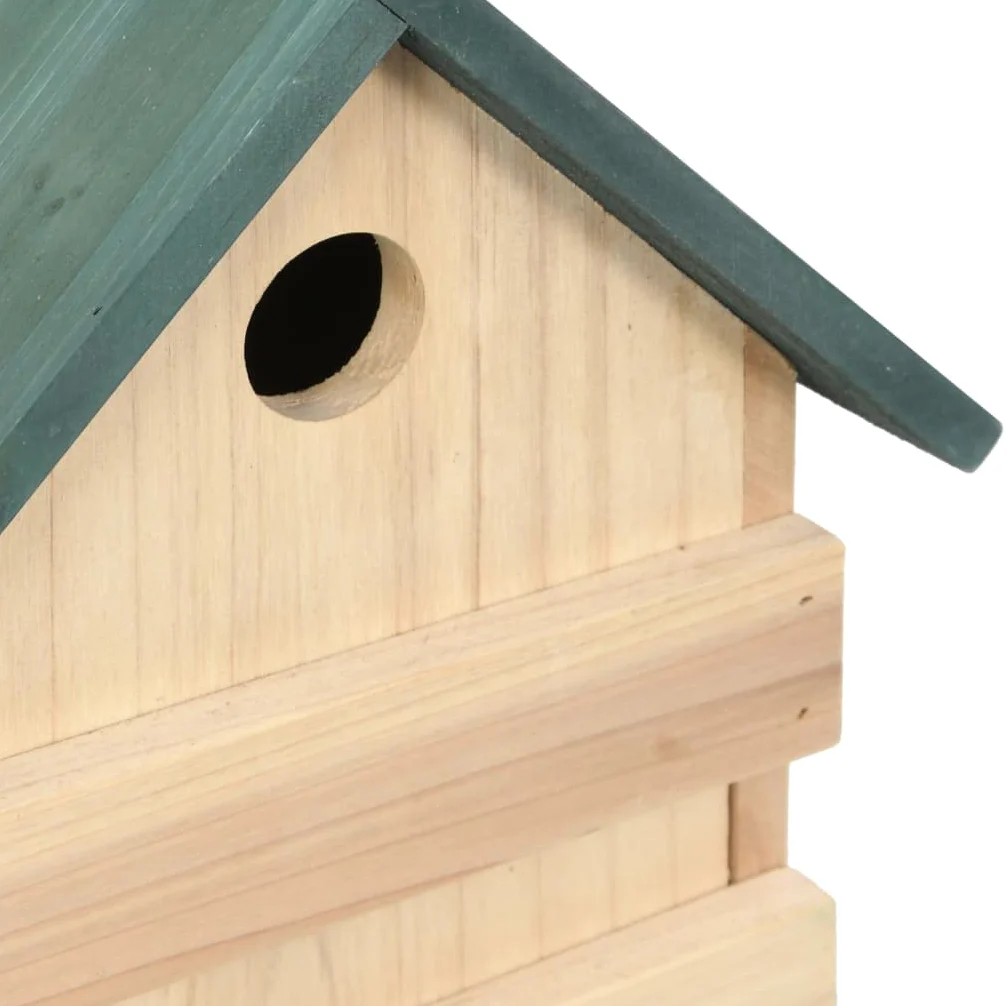 Casetta per uccelli in legno di abete, set da 4 pezzi, 23 x 19 x 33 cm, nido con foro di ingresso da 25 mm, design a nido aperto, per giardino, terrazza, balcone, osservazione invernale