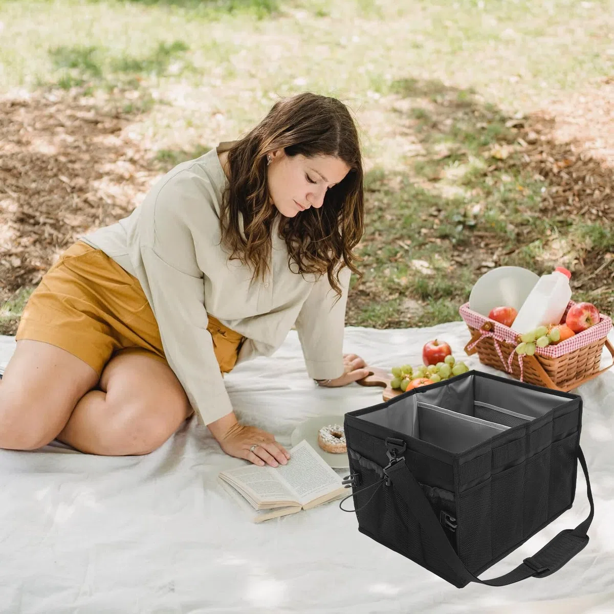 VICASKY Cassetta Organizer per Barbecue Esterno, Porta Utensili e Condimenti, Realizzata in Oxford Cloth, per Campeggio, Picnic e Giardino