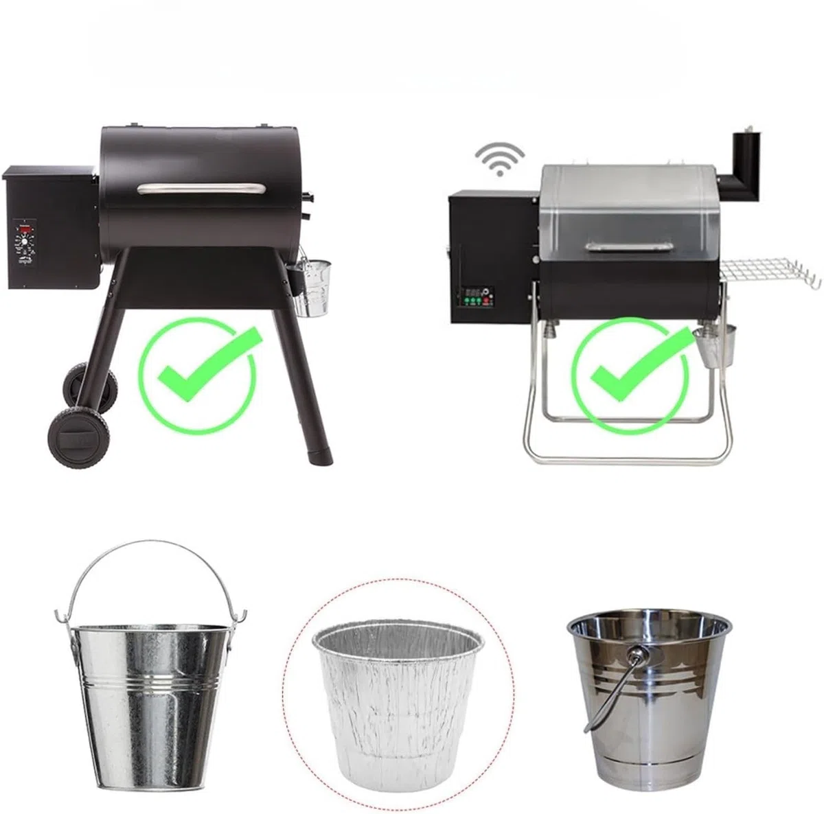 Confezione da 25 fodere per secchio di grasso per Traeger Pro Series per griglie Green Mountain, accessori per griglia facili da pulire