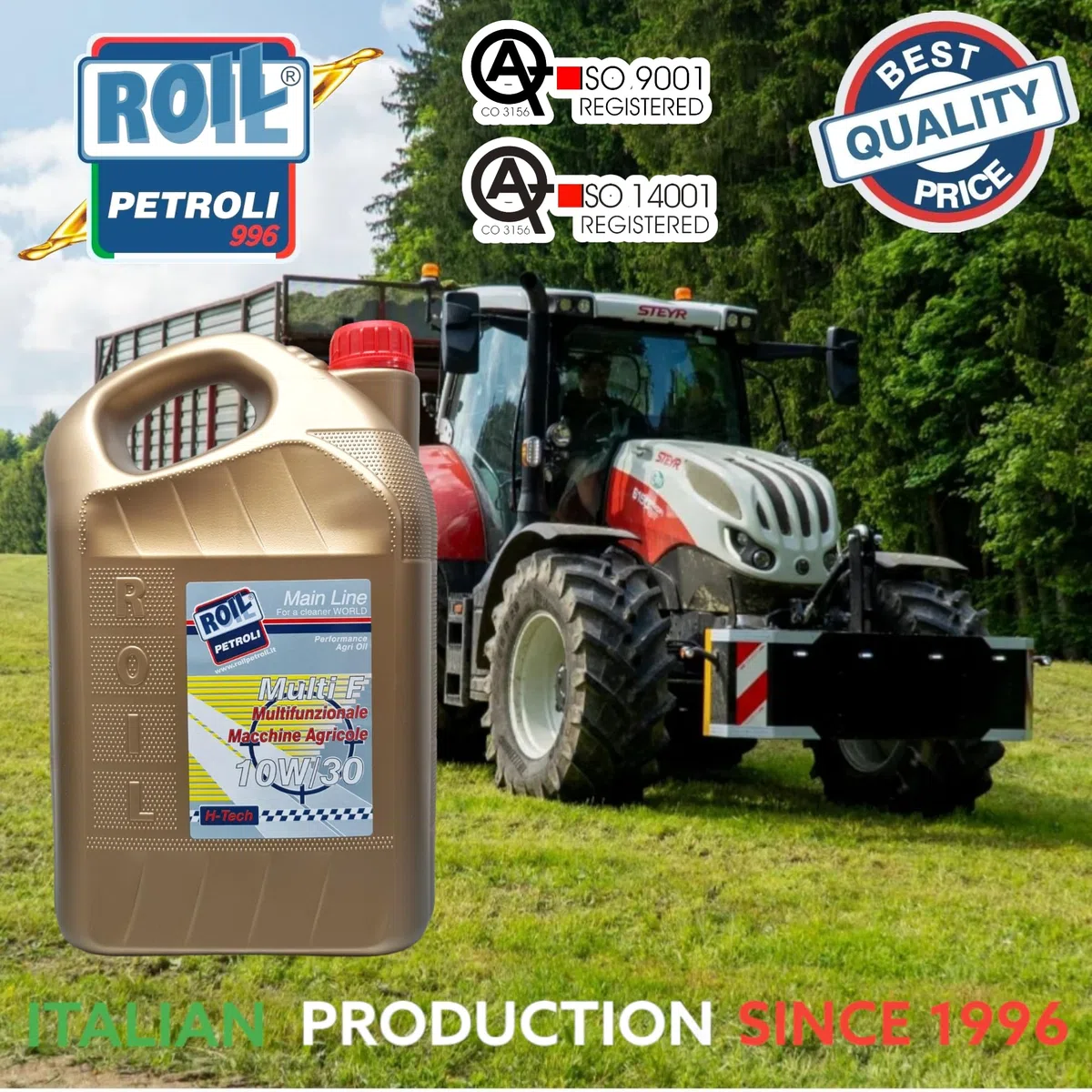 5 Litri di Roil Multi F 10W/30 - Olio Multifunzione per TRATTORI, Macchine AGRICOLE, Attrezzi da Giardinaggio