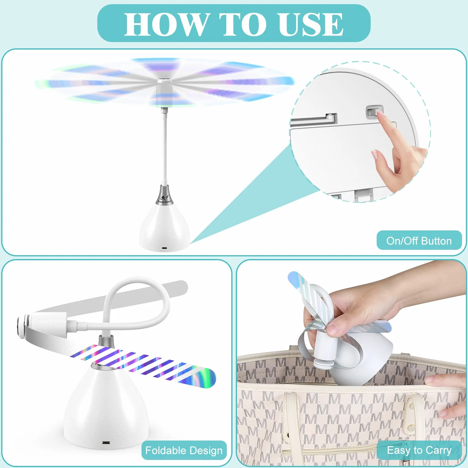 Repellente Zanzare, 3PCS Ventilatore Portatile Repellente per Zanzare con Interruttore USB, Ventilatore Anti-insetti con Batteria, Pieghevole e Appeso, All'aperto, Picnic, Cucina (Bianco)