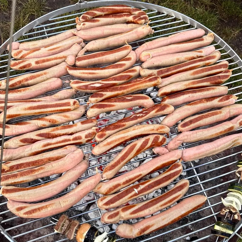 BBQ-Toro Griglia rotonda in acciaio inox | Ø 70 cm | Superficie di cottura sospesa con corda per treppiede | Ideale per barbecue all’aperto, accessorio da esterno