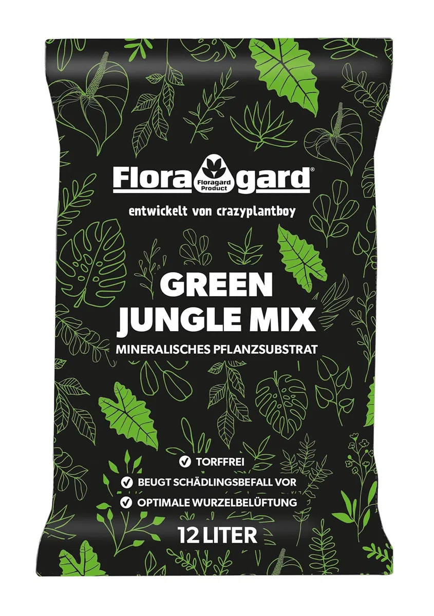 Floragard Green Jungle Mix - Substrato minerale per piante, 1 x 12 litri