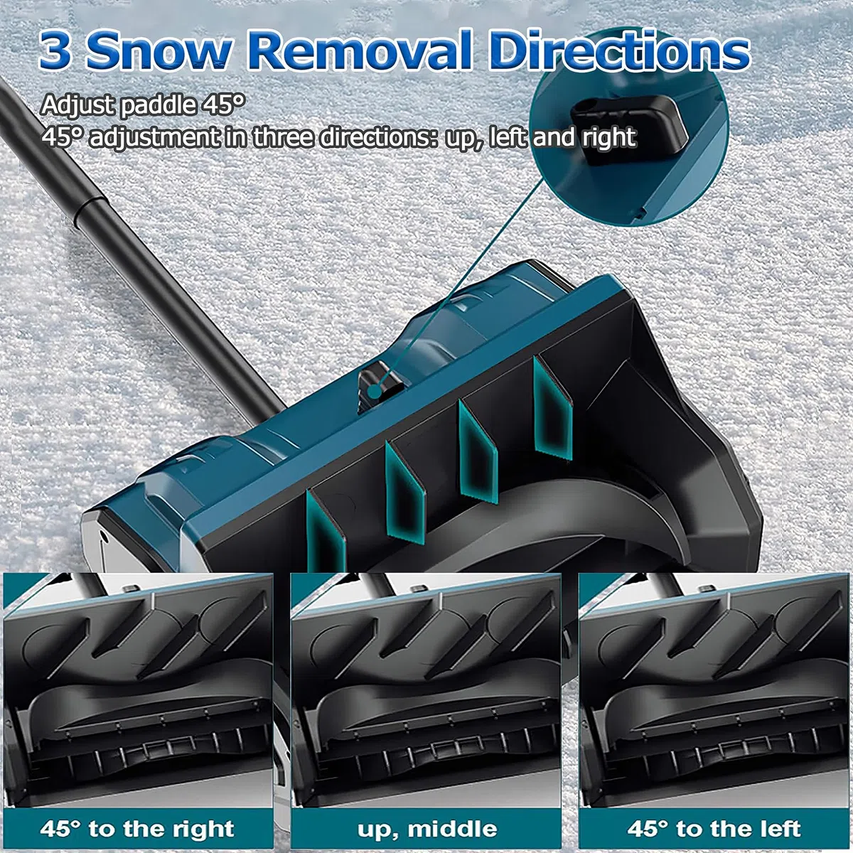 Spazzaneve senza fili, spazzaneve elettrico da 650 W, spazzaneve pieghevole 33000 giri/min, larghezza di pulizia 30 cm, distanza di lancio di 8 m e interruttore di sicurezza, pala da neve per