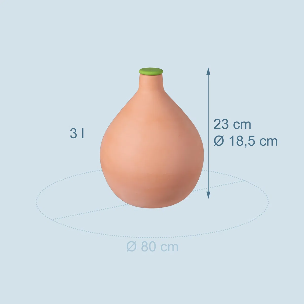 Relaxdays Olla in Terracotta, irrigazione radicale e aiuola rialzata, 3 l, Misura 18.5x18.5x23 cm