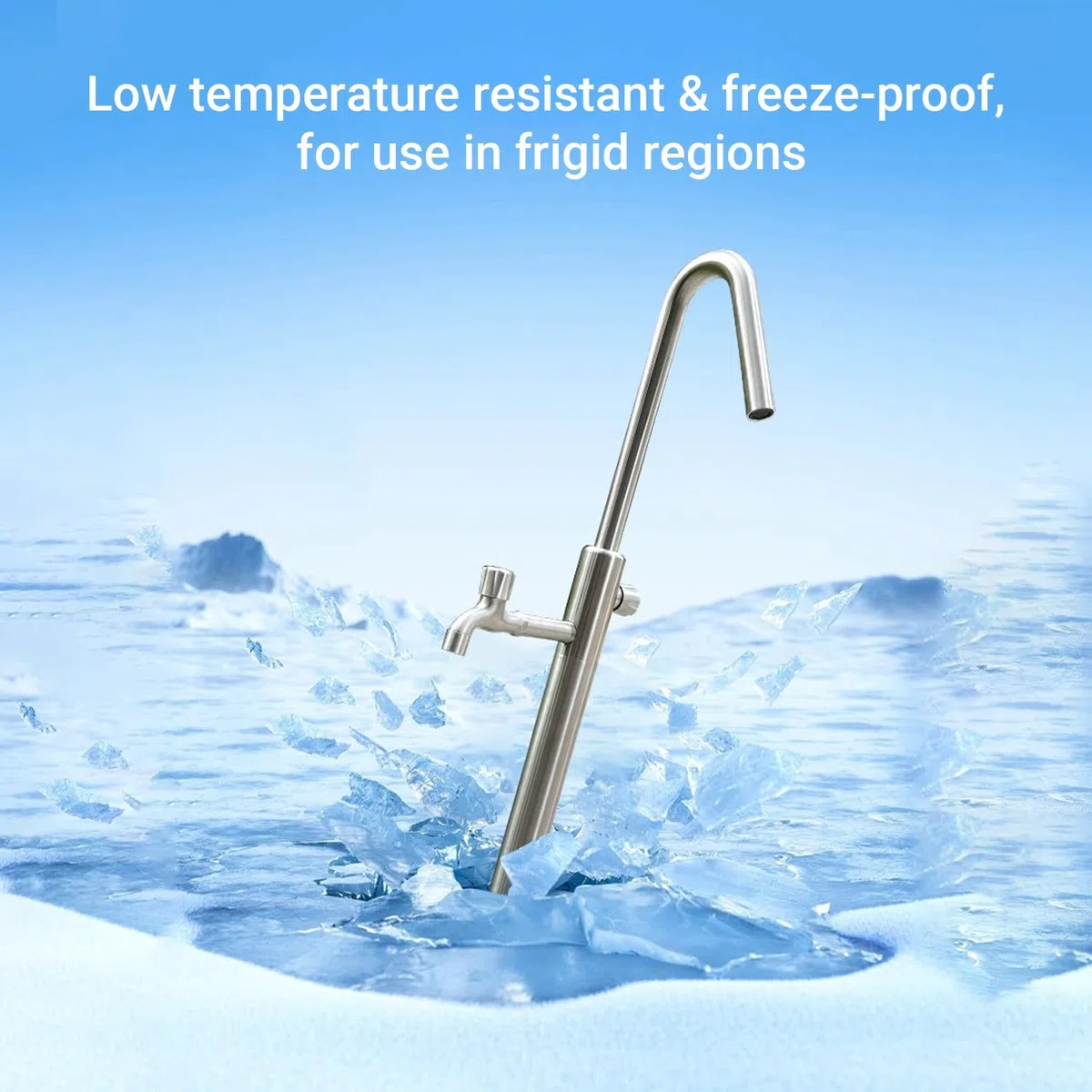 Colonna d'Acqua da Giardino in Acciaio Inox 304, Fontanella Esterno con Doppio Rubinetto, per Irrigazione e Lavaggio(Black-C,120cm/47.2in)