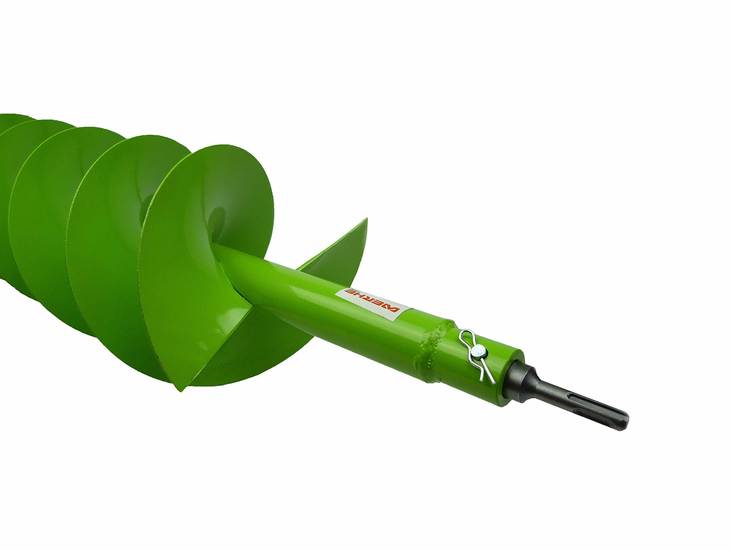 WERHE Trivella per terra 150 mm con doppia spirale – Acciaio robusto per piantumazione di alberi e costruzione di recinzioni – Compatibile con adattatore SDS Plus