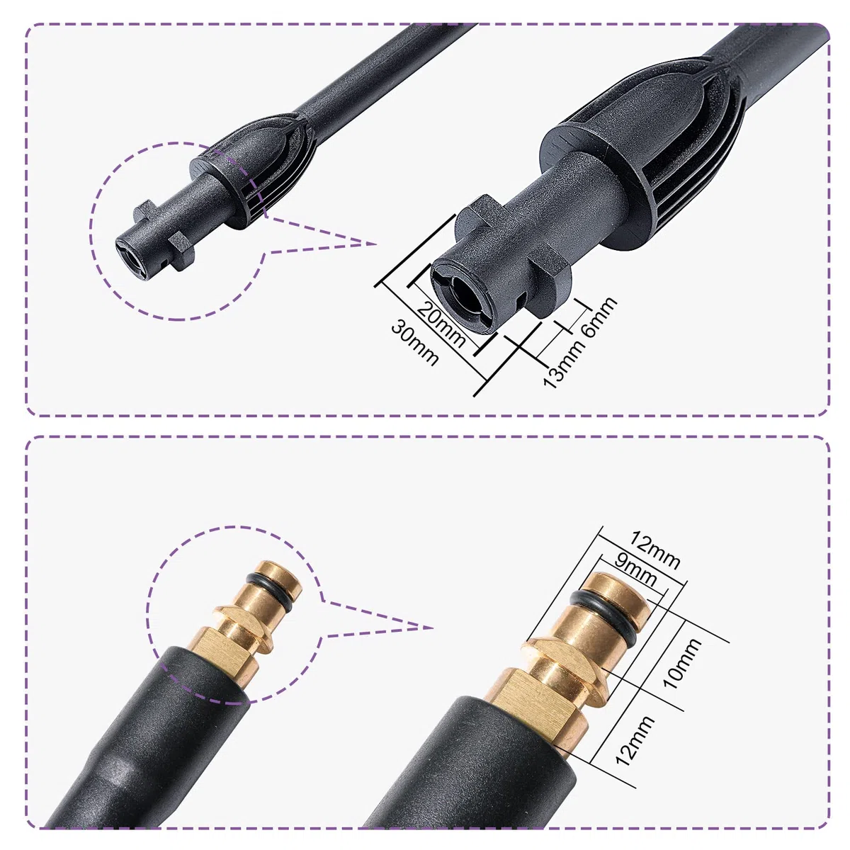 YUET Pistola a Spruzzo e Kit Lancia per Karcher K2 K3 K4 K5 K6 K7 Serie Idropulitrice, Pistola di Ricambio Quick Connect per Idropulitrici, Ugello a Spruzzo Regolabile per Lavaggio Auto