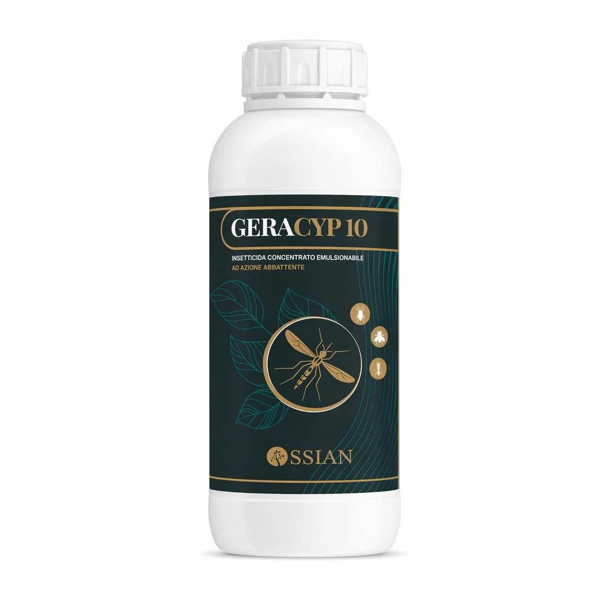 Ossian Geracyp 10 - Insetticida Antizanzare, Formiche, Scarafaggi, Insetti Striscianti e Volanti, Concentrato con Cipermetrina e Geraniolo, Effetto Residuale, Gradevole Profumazione (1 PZ, 1 LT)