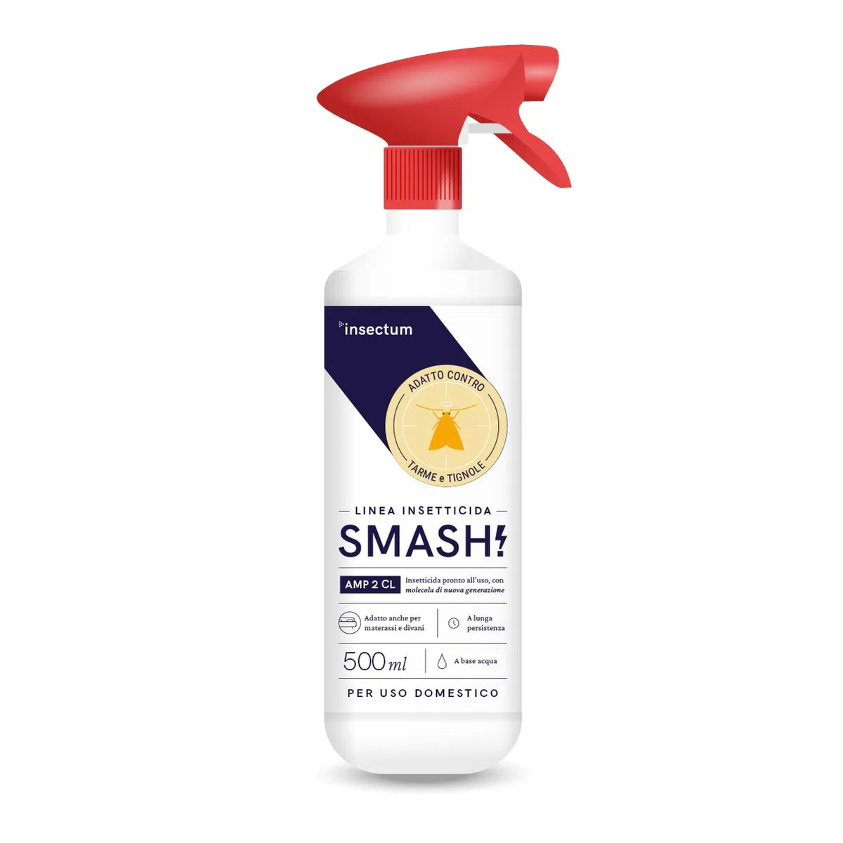 SMASH Spray Antitarme e Anti Farfalline del Cibo in Casa - Adatto per Ambienti con Animali Domestici - 1x500 ml - Anti Farfalle per Armadio e Dispensa - Senza Permetrina. Istruzioni incluse