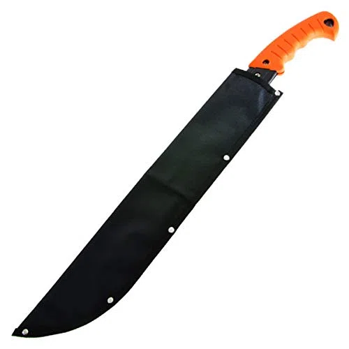 MACHETE PROFESSIONALE BLACK BLADE 63 CM - PUNTA SEGHETTATA TAGLIO RAMI POTATURA, Nero