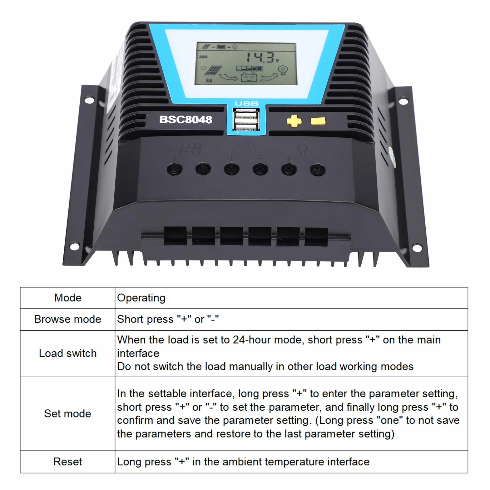 Regolatore di Carica Solare Intelligente 80A Ricarica Efficiente della Batteria 12V/24V/36V/48V Adatto per Varie Batterie Plastica Tecnica di Alta qualità