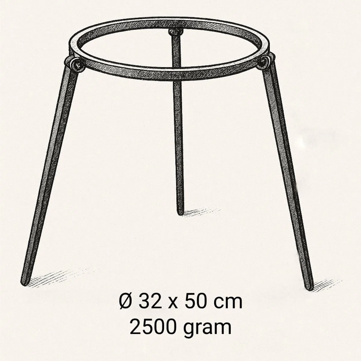 Treppiede Barbecue – Ø32 cm – Supporto BBQ in Acciaio per Braciere & Cucina da Esterno – Cavalletto per Pentola, Padella & Griglia – Camping, Outdoor Cooking – Nero