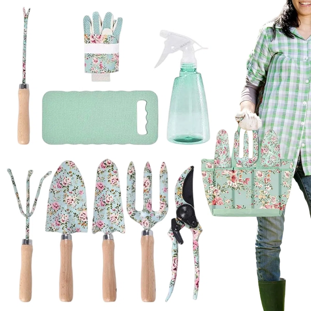 Attrezzi da Giardinaggio Con Borsa Portautensili E Pala | Set di Utensili da Giardinaggio Antiruggine Per Giardinaggio in Giardino Prato Cortile Serra Esterno Casa