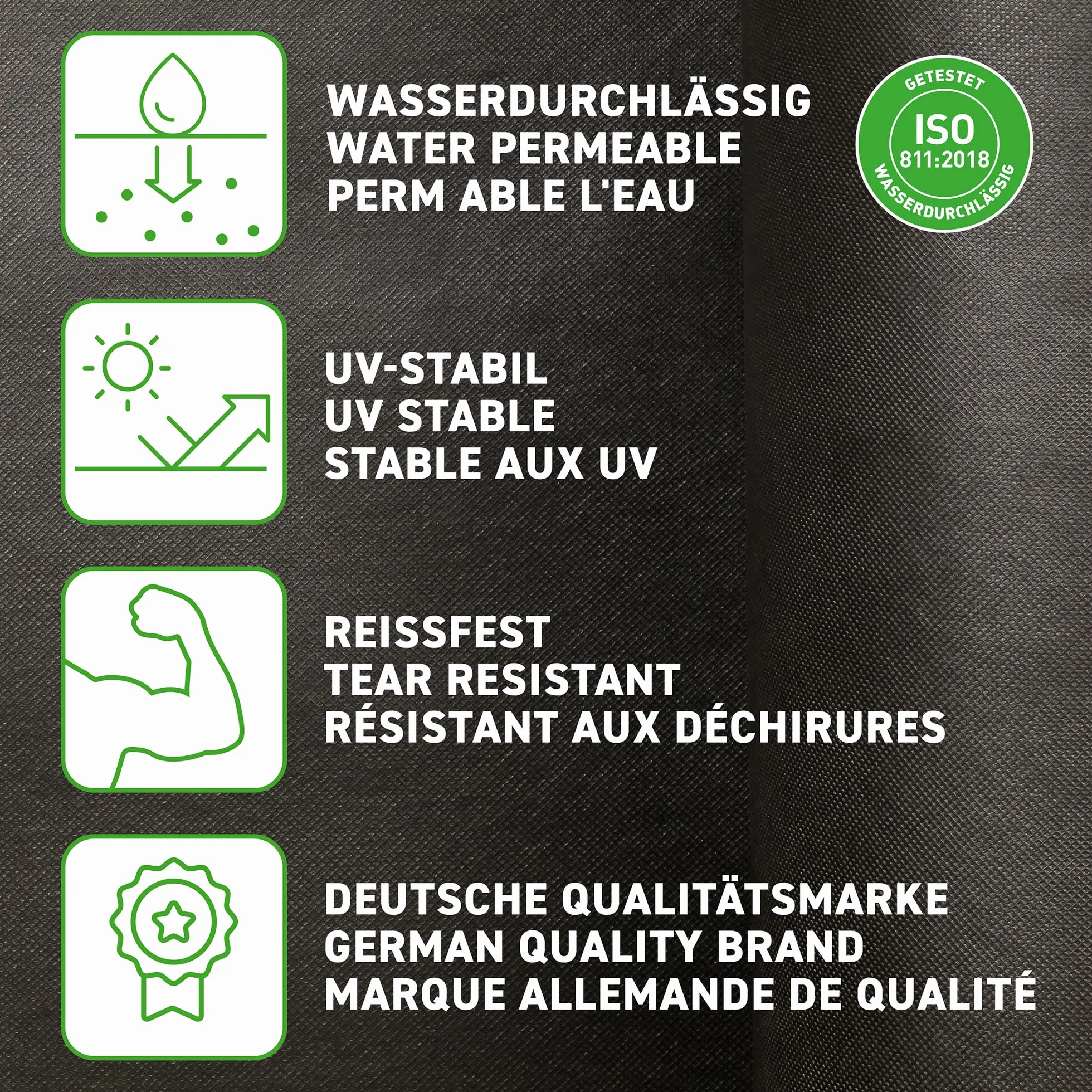 GardenMate 2m x 10m Telo per Pacciamatura 50 g/m² - Telo Antistrappo Contro Le Erbacce - Elevata stabilizzazione ai Raggi UV - Permeabile - 2m x 10m = 20m²