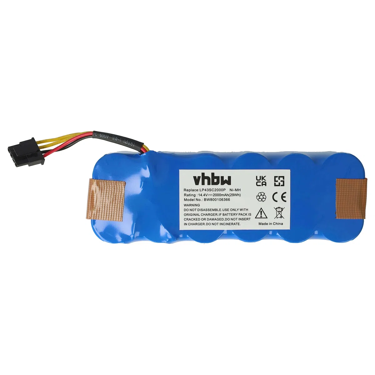 vhbw 1x batteria compatibile con Profimaster Robot 2712 home cleaner (2000mAh, 14,4V, NiMH) - Sostituisce AT5186005100, LP43SC2000P