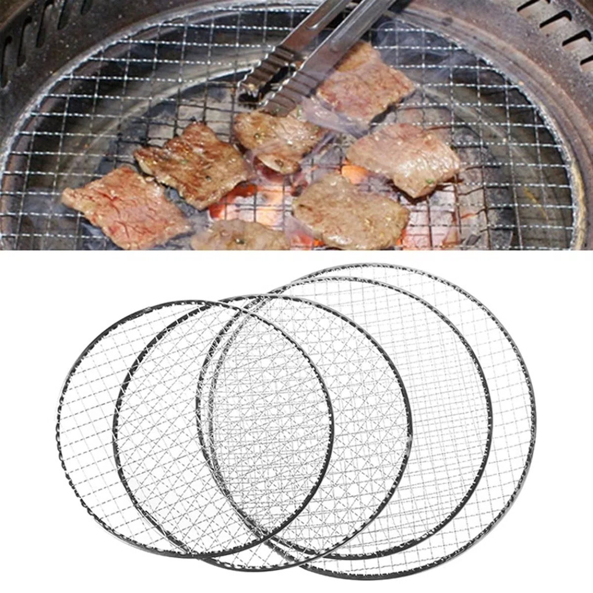 Griglia per Barbecue 26/28/30/33 cm BBQ Grill Grigliare Maglie Cucina Campeggio All'aperto Verdure Carne Pesce Cucinare Frutti di Mare (Color : 26cm)