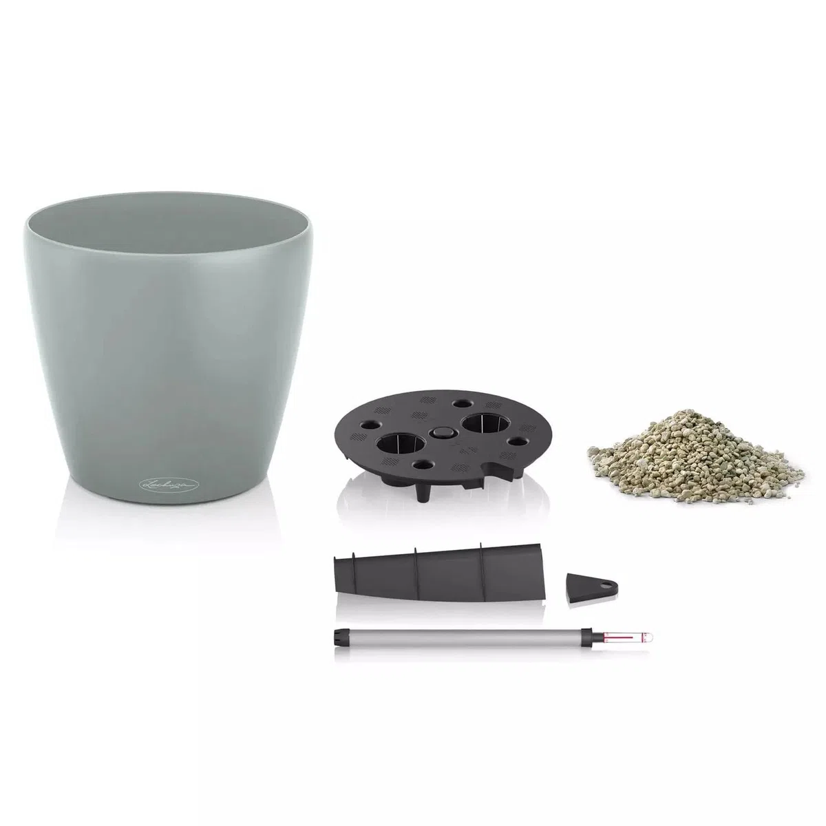 Lechuza - Vaso classico color eco 60 grigio scuro | vaso con sistema di irrigazione e indicatore del livello dell'acqua|in plastica 100% riciclata | superficie opaca | Ø 60 x 55,5 cm | 18955