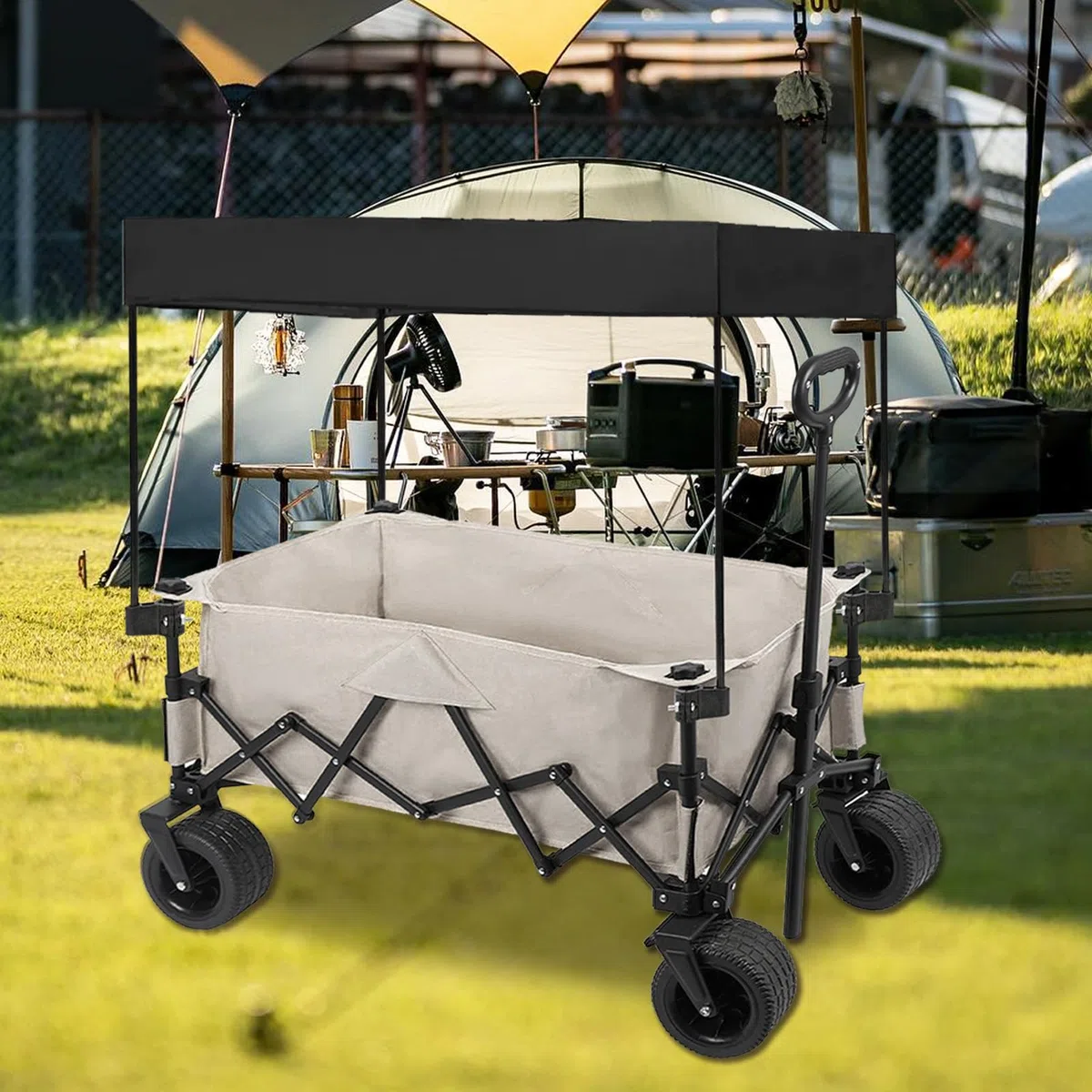 Tetto Per Carretti A Mano, Copertura Antipioggia Per Carretti A Mano, Per Carretti A Mano Pieghevoli A Quattro Lati, Tendalino Rimovibile, Antisole Accessori Da Campeggio Per Carretti A Mano
