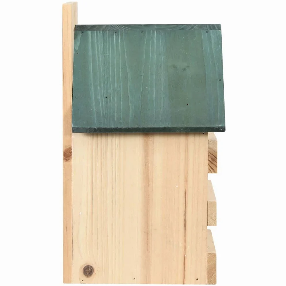 Casetta per uccelli in legno di abete, set da 4 pezzi, 23 x 19 x 33 cm, nido con foro di ingresso da 25 mm, design a nido aperto, per giardino, terrazza, balcone, osservazione invernale