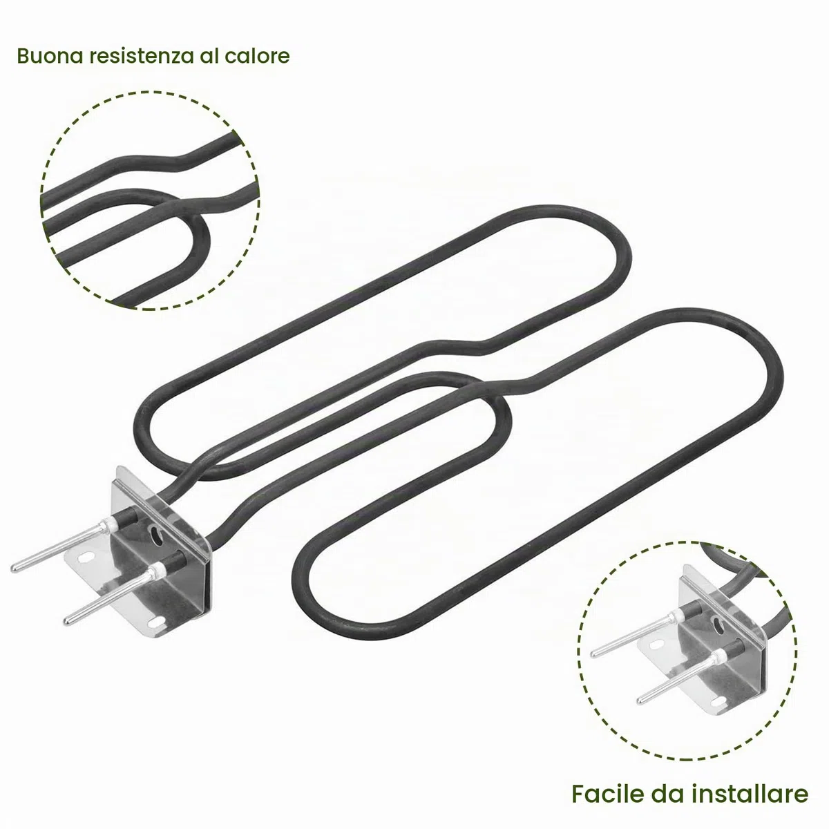 Elemento Riscaldante [Ricambio Originale] per Barbecue Elettrico Q140/Q1400 | 66631 - Elementi Riscaldanti per Barbecue Q140 Q1400, Elemento Riscaldante 66631 per Barbecue Elettrico, 230V 2200W