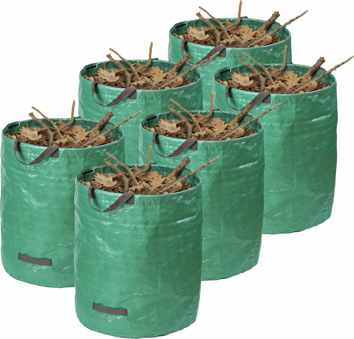 Meister Sacco da giardino 272 litri – 6 pezzi in set – autoportante con manici – sacco per rifiuti da giardino per foglie, taglio verde ed erbacce
