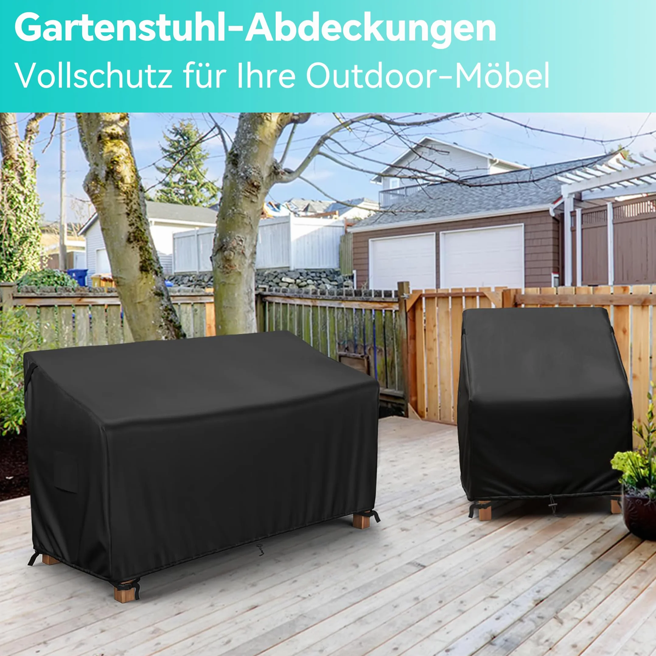 Copertura per Panca da Giardino 2 Posti Impermeabile Tessuto Oxford 600D Antivento Anti UV e Resistente agli Strappi Protezione Pioggia Sole 134 x 66 x 63/89 cm