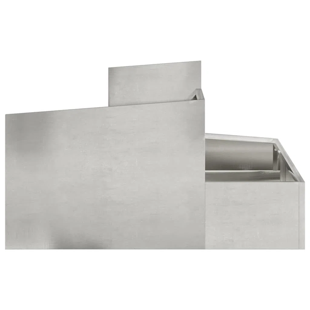 Fioriera moderna in acciaio – Vaso da giardino argento 80 x 80 x 50 cm in acciaio laminato a freddo con finitura metallica per terrazza ed esterni