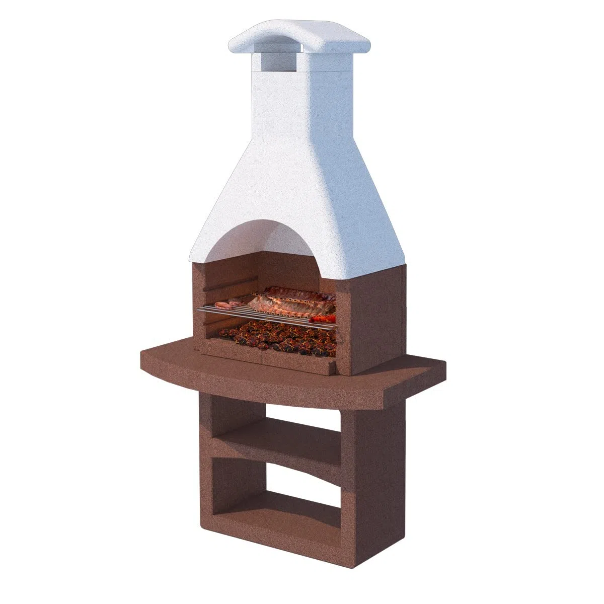 Barbecue in Muratura a Carbonella modello BRASILE- Resistente, Facile da Montare (8 persone) [AL GREZZO E SMONTATO]LineaVZ