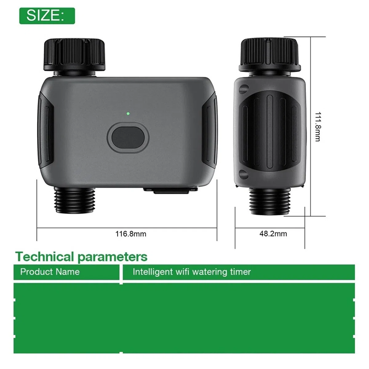 Programmatore di irrigazione. Timer for irrigazione da giardino intelligente Wi-Fi da 3/4", regolatore di irrigazione a goccia, valvola 'acqua, ritardo pioggia, irrigatore temporizzato programmabile T