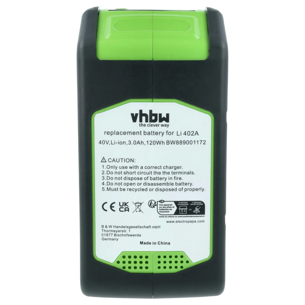 vhbw batteria compatibile con Greenworks 40V Cordless 12, 40V Cordless 20 rasaerba attrezzo giardinaggio 3000mAh, 40V, Li-Ion